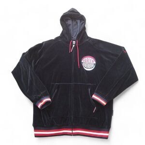 Platinum FUBU x Harlem Globetrotters Velour Velvet Vintage Zip-up Jacket Men's L